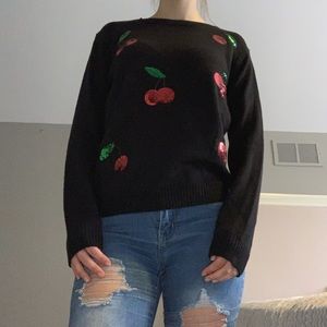 Cherry sequin sweater